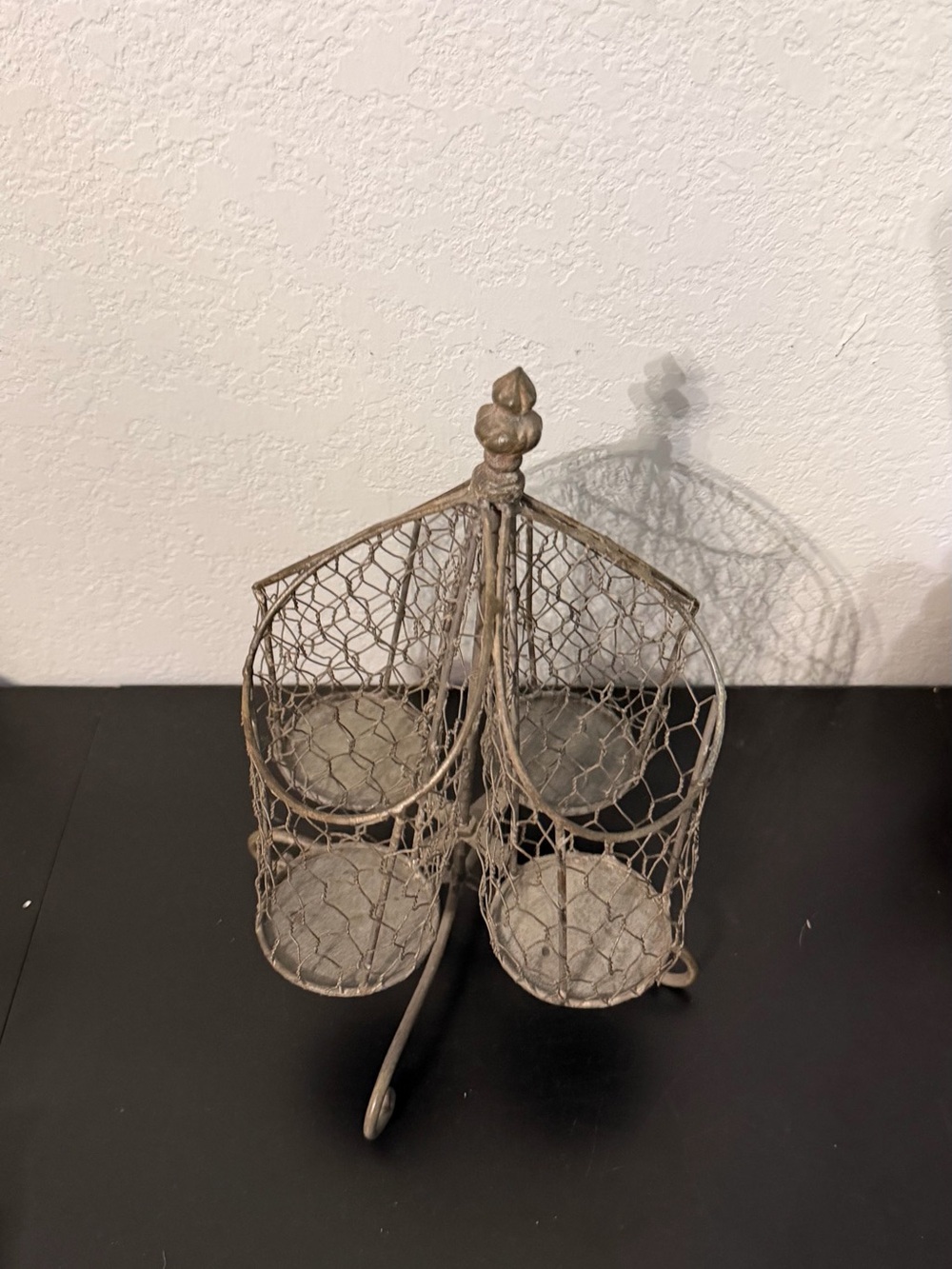 Rustic Wire 4-Tier Rotating Organizer - Wire
